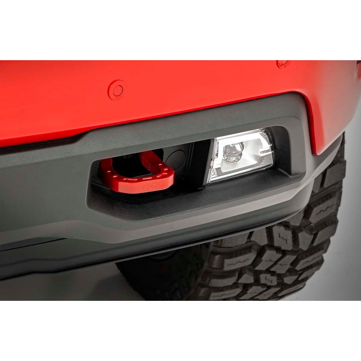 ROUGH COUNTRY Tow Hooks | Forged | Red | Chevy Silverado 1500 2WD/4WD (2019-2025 & Classic) | RS132