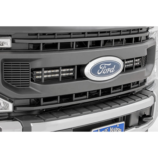 ROUGH COUNTRY LED Light Kit | Grille Mount | 10 Inch Black | Slimline | Ford F-250 Super Duty (20-22) | 70898