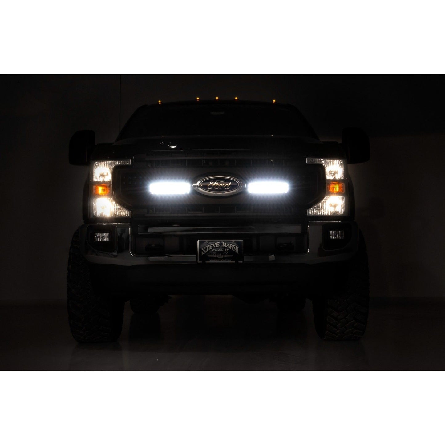 ROUGH COUNTRY LED Light Kit | Grille Mount | 10 Inch Black | Slimline | Ford F-250 Super Duty (20-22) | 70898