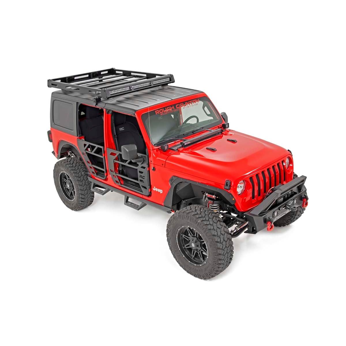 ROUGH COUNTRY Roof Rack | Black Series Lights | Jeep Wrangler JL (18-25)/Wrangler Unlimited (18-25)  | 10622