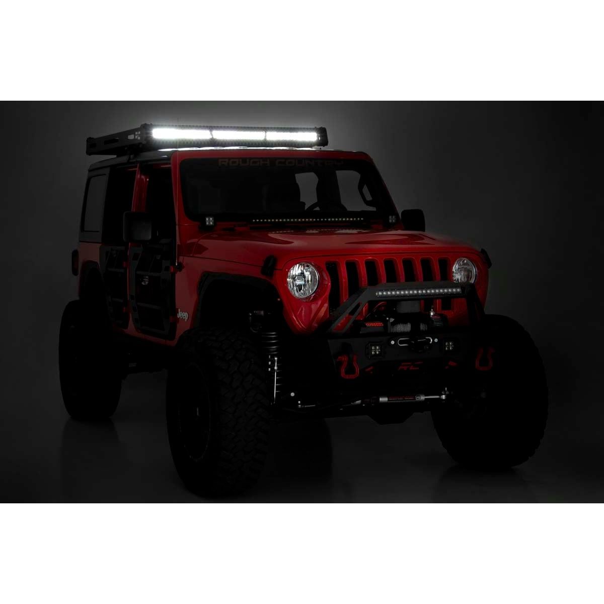 ROUGH COUNTRY Roof Rack | Black Series Lights | Jeep Wrangler JL (18-25)/Wrangler Unlimited (18-25)  | 10622