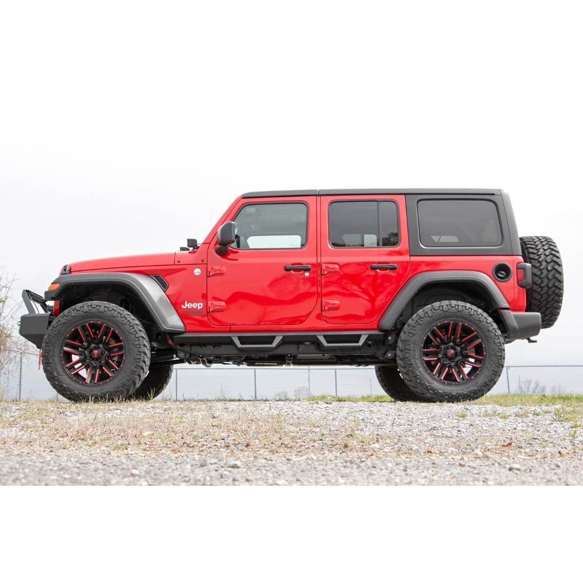 ROUGH COUNTRY RCS90769A 90769A Contoured Drop Steps Jeep Wrangler JL 21-25
