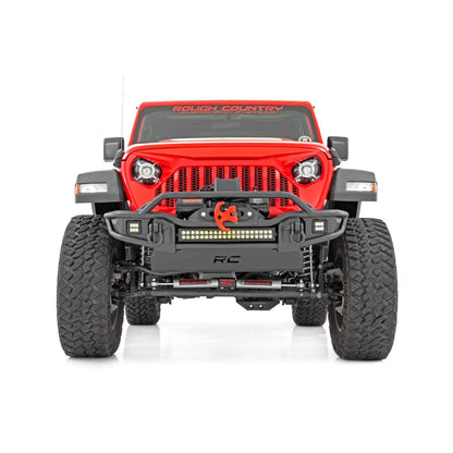 ROUGH COUNTRY Front Winch Bumper | Tubular | Skid Plate | Jeep Gladiator JT/Wrangler JK & JL/Wrangler Unlimited  | 10647