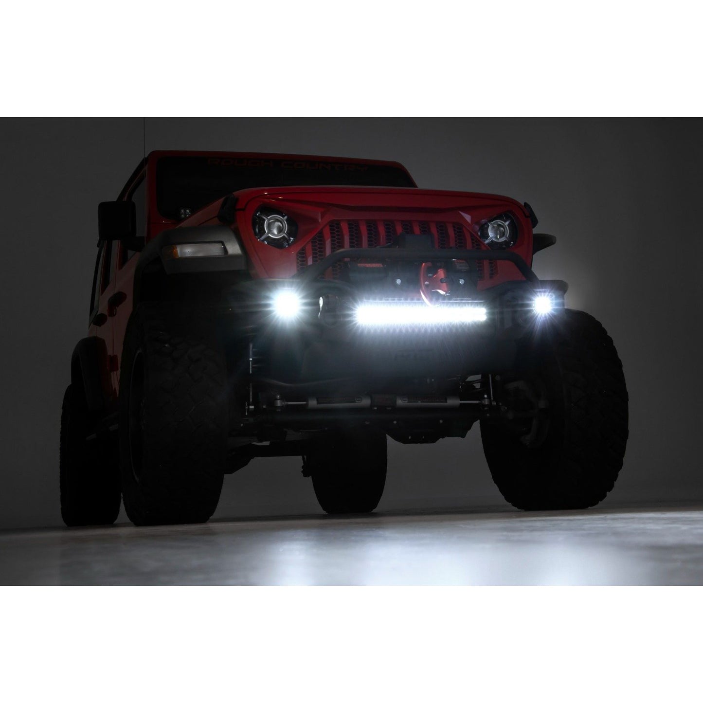 ROUGH COUNTRY Front Winch Bumper | Tubular | Skid Plate | Jeep Gladiator JT/Wrangler JK & JL/Wrangler Unlimited  | 10647