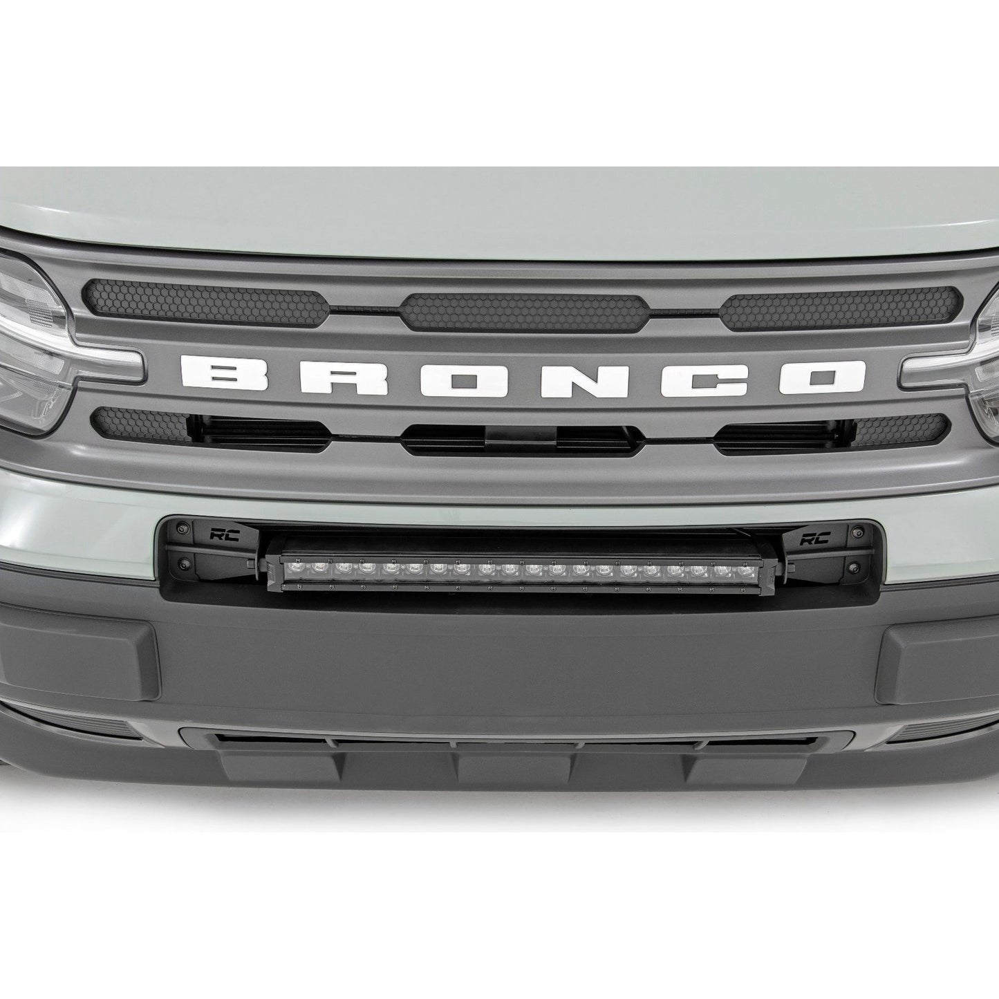 ROUGH COUNTRY LED Light Kit | Bumper Mount | 20" Black Single Row | White DRL | Ford Bronco Sport (21-25) | 71037