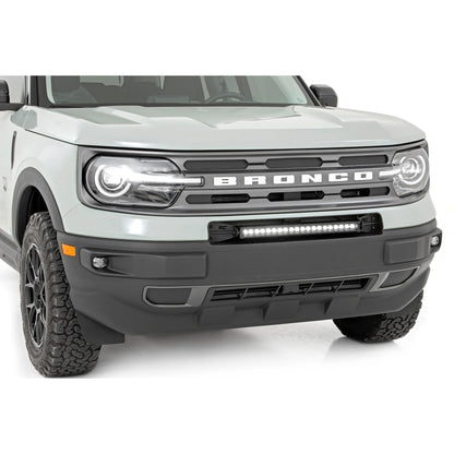 ROUGH COUNTRY LED Light Kit | Bumper Mount | 20" Black Single Row | White DRL | Ford Bronco Sport (21-25) | 71037