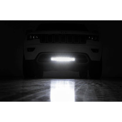 ROUGH COUNTRY LED Light Kit | Bumper Mount | 20" Chrome Dual Row | Amber DRL | Jeep Grand Cherokee WK2 (11-20) | 70776