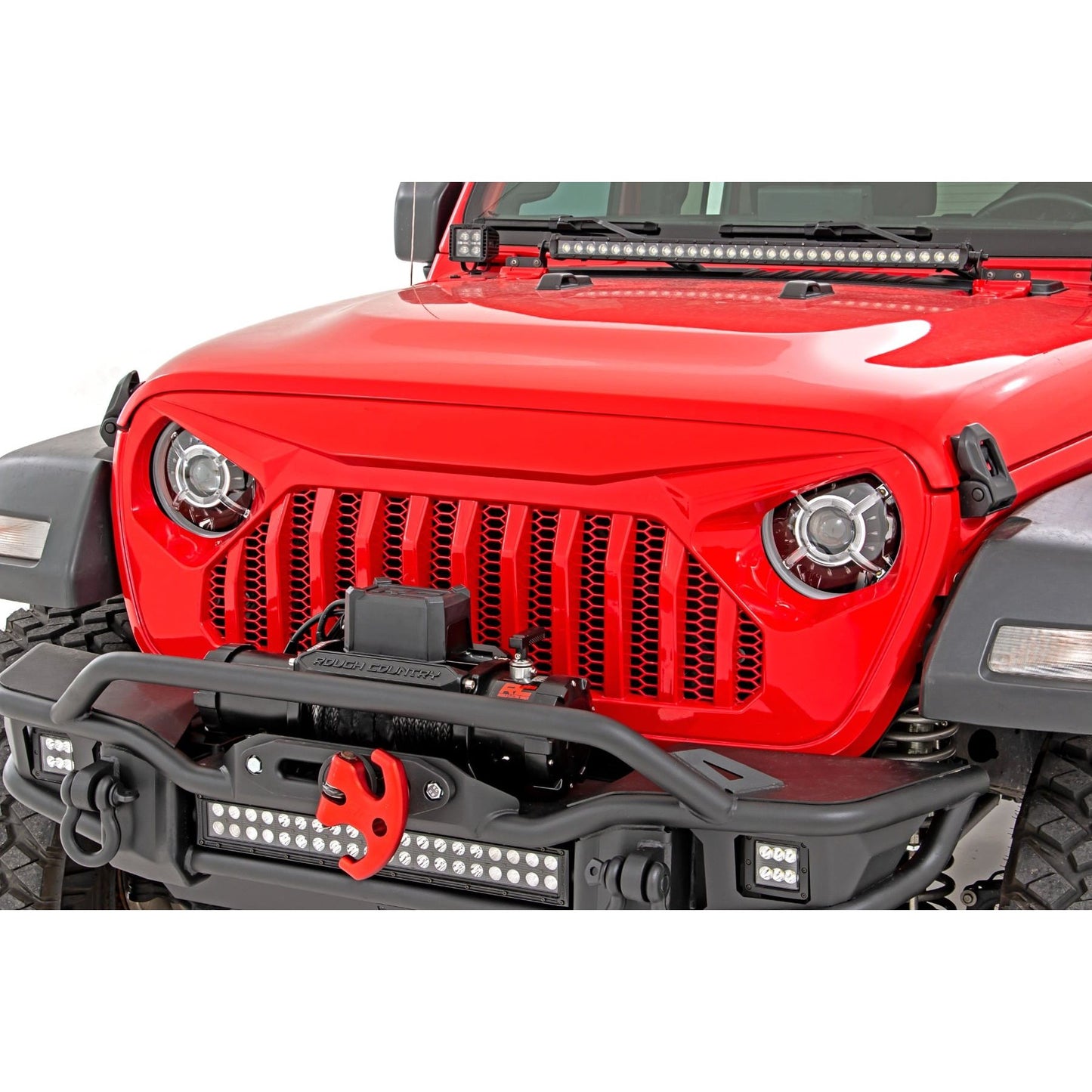 ROUGH COUNTRY | 9 Inch DRL Halo LED Headlights  DOT Approved  Jeep Gladiator JT/Wrangler JL (18-26) | RCH5300