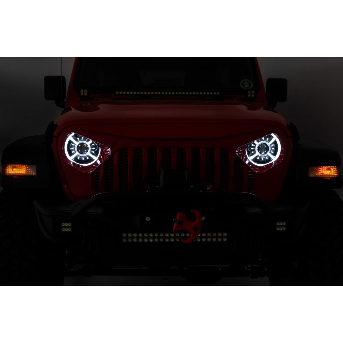 ROUGH COUNTRY | 9 Inch DRL Halo LED Headlights  DOT Approved  Jeep Gladiator JT/Wrangler JL (18-26) | RCH5300