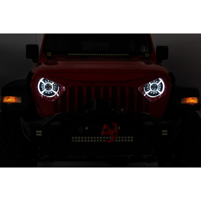ROUGH COUNTRY | 9 Inch DRL Halo LED Headlights  DOT Approved  Jeep Gladiator JT/Wrangler JL (18-26) | RCH5300