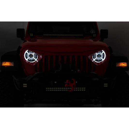 ROUGH COUNTRY | 9 Inch DRL Halo LED Headlights  DOT Approved  Jeep Gladiator JT/Wrangler JL (18-26) | RCH5300