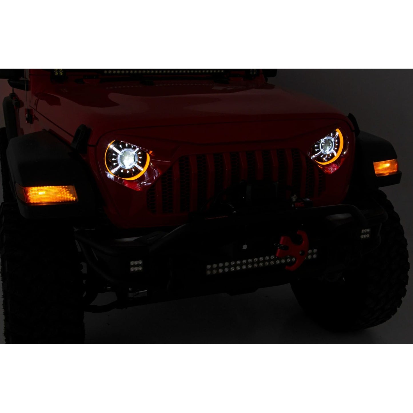 ROUGH COUNTRY | 9 Inch DRL Halo LED Headlights  DOT Approved  Jeep Gladiator JT/Wrangler JL (18-26) | RCH5300