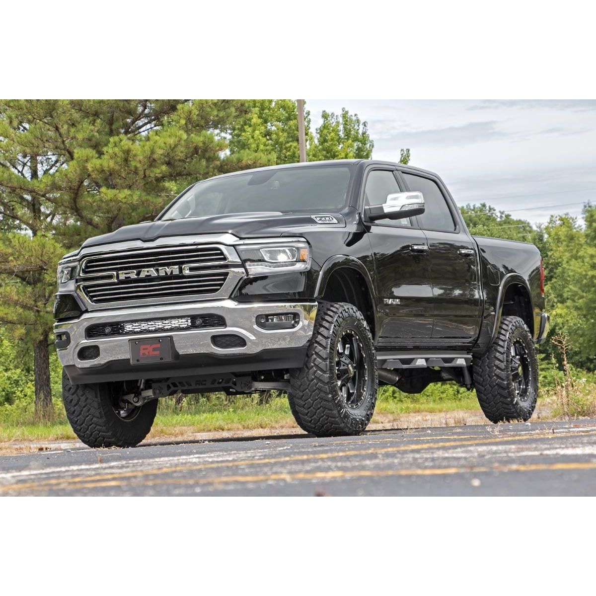 ROUGH COUNTRY LED Light Kit | Bumper Mount | 20" Black Dual Row | White DRL | Ram 1500 (19-24) | 70779DRL