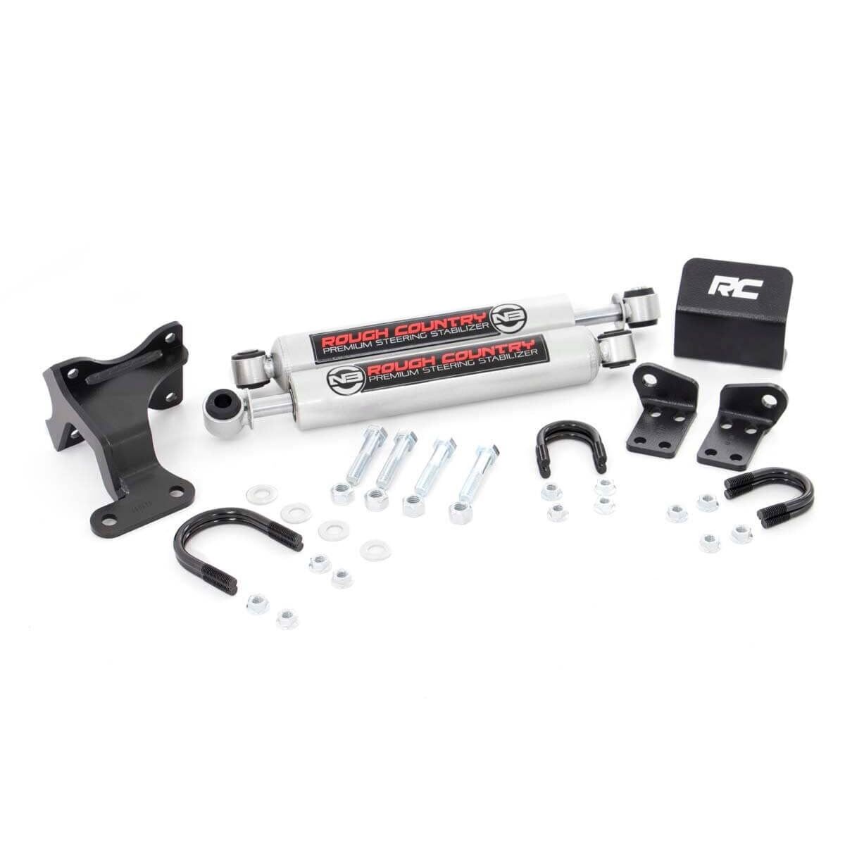 ROUGH COUNTRY N3 Steering Stabilizer | Dual | 2-8 Inch Lift | Jeep Wrangler JK/Wrangler Unlimited (07-18) | 8734930