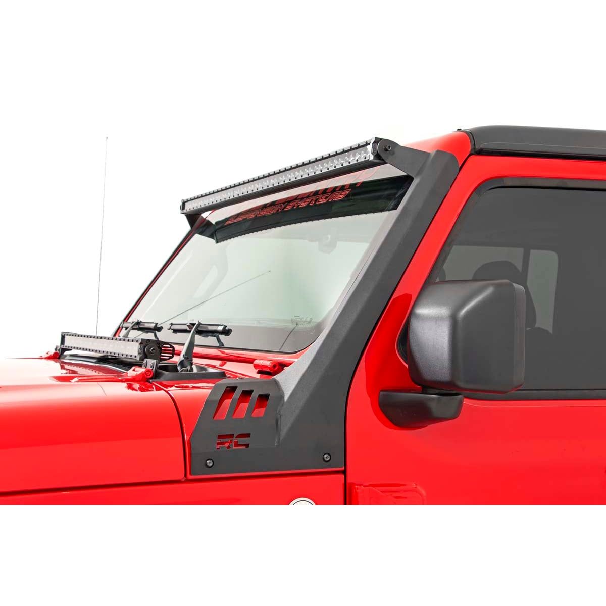 ROUGH COUNTRY LED Light Kit | Windshield Mount | 50" BLK Dual Row | Jeep Gladiator JT/Wrangler JL (18-25) | 70069