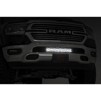ROUGH COUNTRY LED Light Kit | Bumper Mount | 20" Chrome Dual Row | White DRL | Ram 1500 (19-24) | 70780