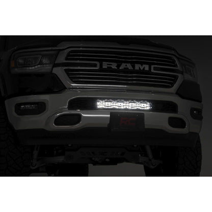 ROUGH COUNTRY LED Light Kit | Bumper Mount | 20" Black Dual Row| Amber DRL | Ram 1500 (19-24) | 70779DRLA