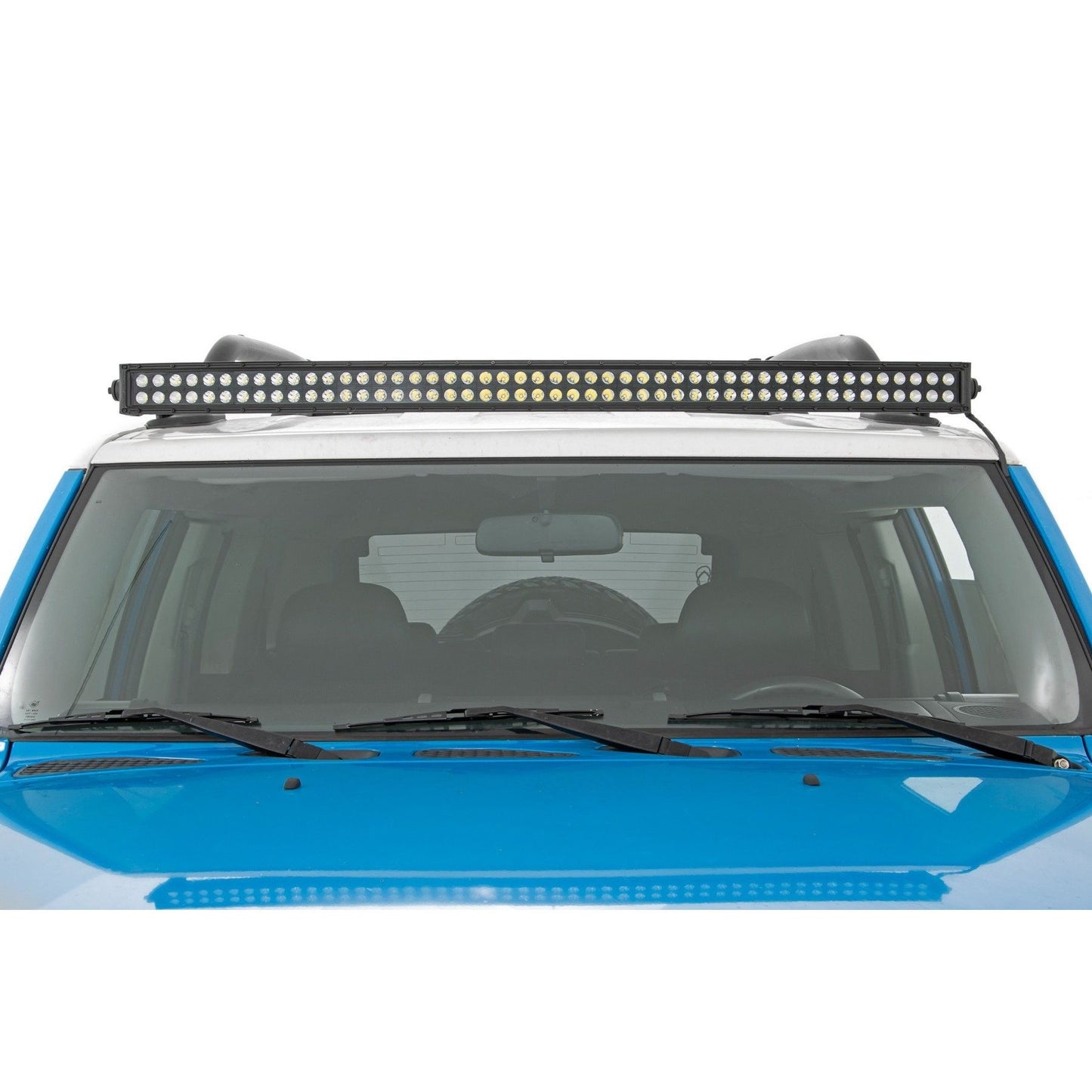 ROUGH COUNTRY 50 Inch Black Series LED Light Bar | Curved | Dual Row | Cool White DRL | 72950BD