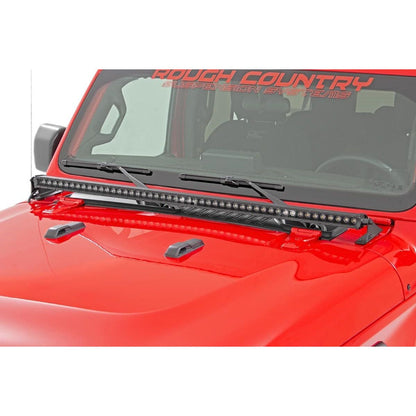 ROUGH COUNTRY LED Light Kit | Cowl Mount | 50" Black Single Row | Jeep Gladiator JT/Wrangler JL (18-25) | 70057