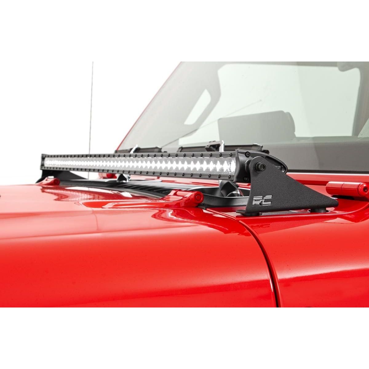 ROUGH COUNTRY LED Light Kit | Cowl Mount | 50" Black Single Row | Jeep Gladiator JT/Wrangler JL (18-25) | 70057