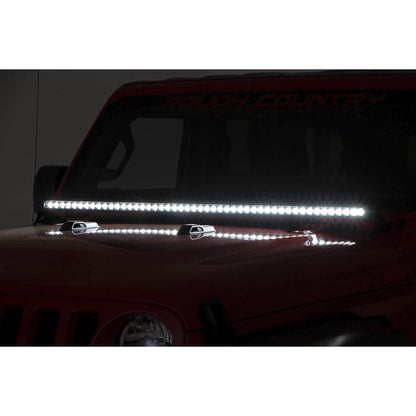 ROUGH COUNTRY LED Light Kit | Cowl Mount | 50" Spectrum Single Row | Jeep Gladiator JT/Wrangler JL (18-25) | 80057
