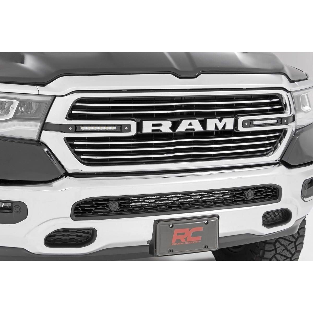 ROUGH COUNTRY Dual 6in LED Grille Kit | Chrome Slimline | Ram 1500 2WD/4WD (2019-2024) | 70784