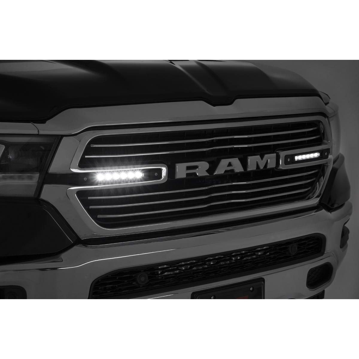 ROUGH COUNTRY Dual 6in LED Grille Kit | Chrome Slimline | Ram 1500 2WD/4WD (2019-2024) | 70784