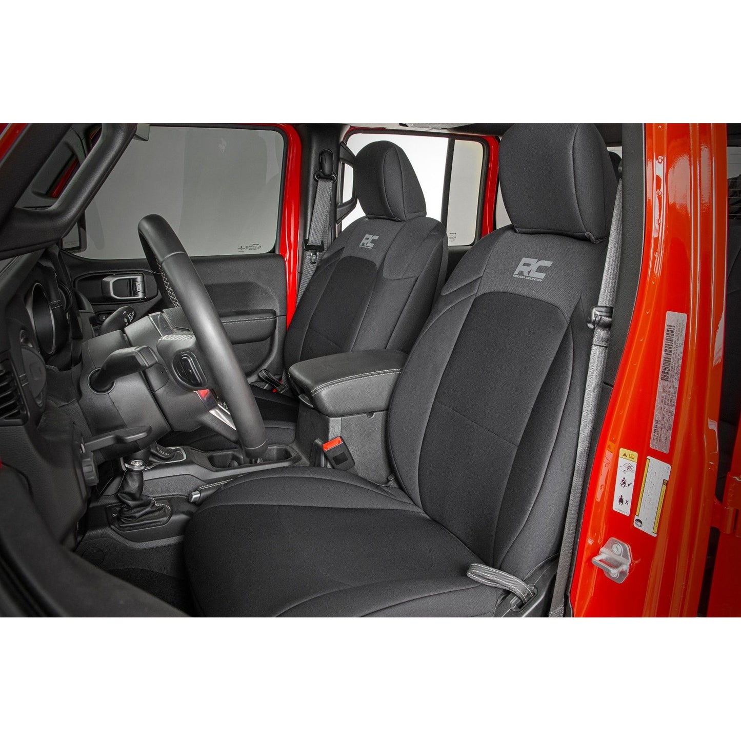 ROUGH COUNTRY Seat Covers | Front and RR No Cup Holder | Jeep Gladiator JT 4WD (2020-2025) | 91034
