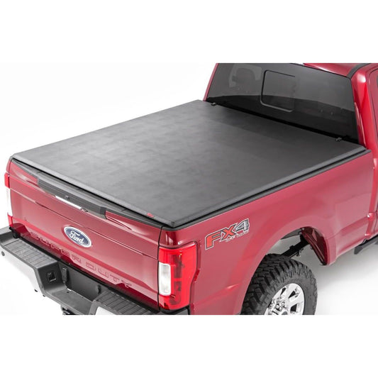 ROUGH COUNTRY Soft Tri-Fold Bed Cover | 6'10" Bed | Ford F-250/F-350 Super Duty (17-26) | 41517650A