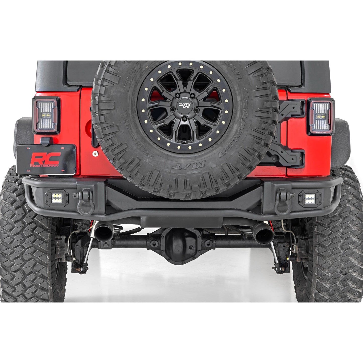 ROUGH COUNTRY Rear Bumper | Tubular | Jeep Wrangler JK/Wrangler Unlimited  (2007-2018) | 10649