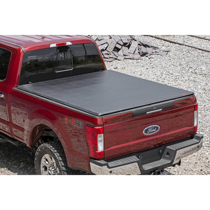 ROUGH COUNTRY Soft Tri-Fold Bed Cover | 6'10" Bed | Ford F-250/F-350 Super Duty (17-26) | 41517650A