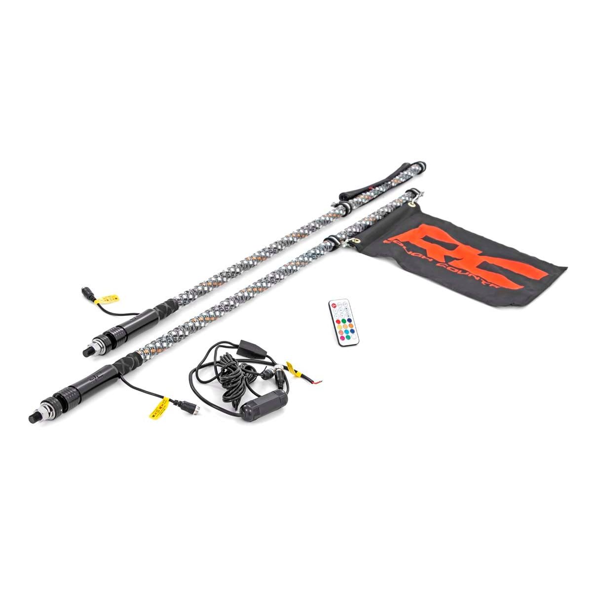 ROUGH COUNTRY Multi-Color LED | Whip | 4' Long | Pair | 93004