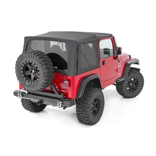 ROUGH COUNTRY Soft Top | Replacement | Black | Half Doors | Jeep Wrangler YJ 4WD (87-95) | RC84050.35