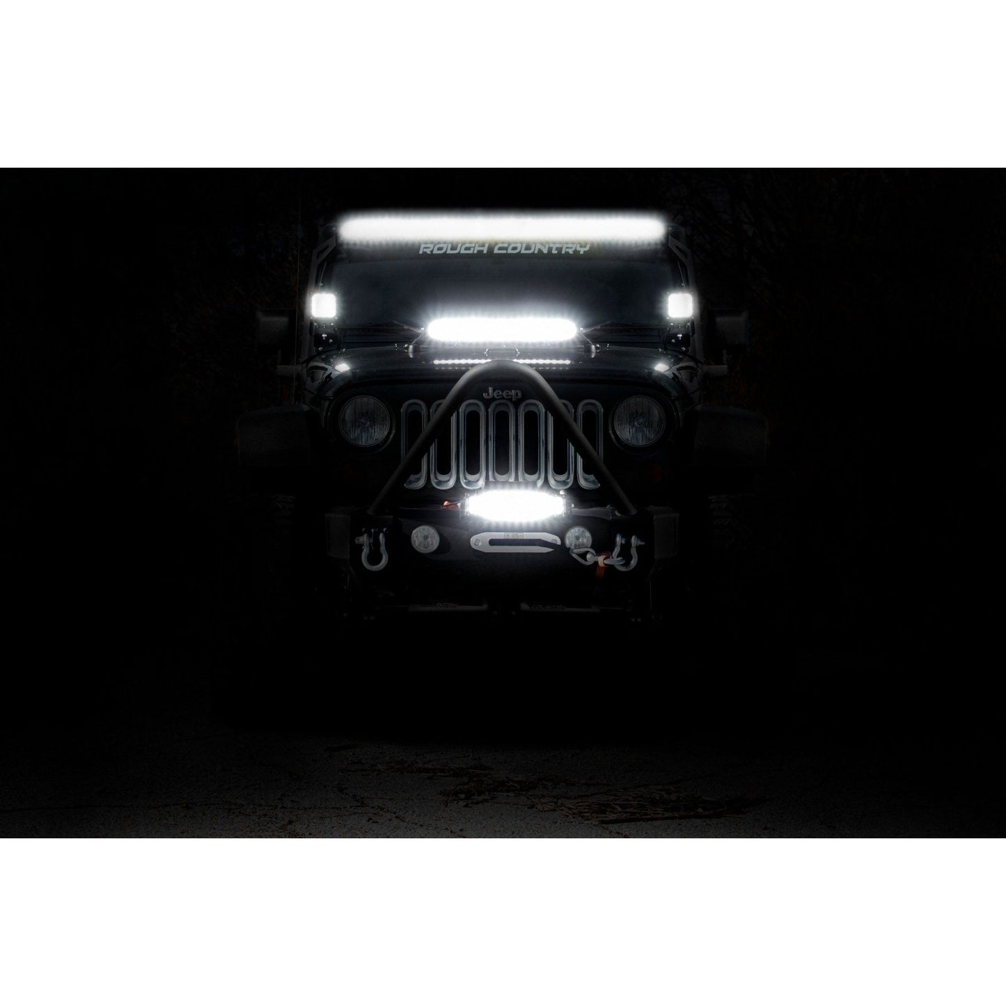 ROUGH COUNTRY 50 Inch Black Series LED Light Bar | Dual Row | Amber DRL | 70950BDA