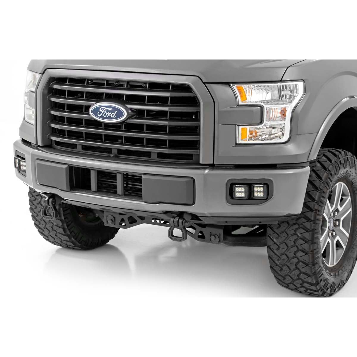 ROUGH COUNTRY LED Light Kit | Fog Mount | Dual 2" Black Pairs | Flood | Ford F-150 (15-17) | 70833
