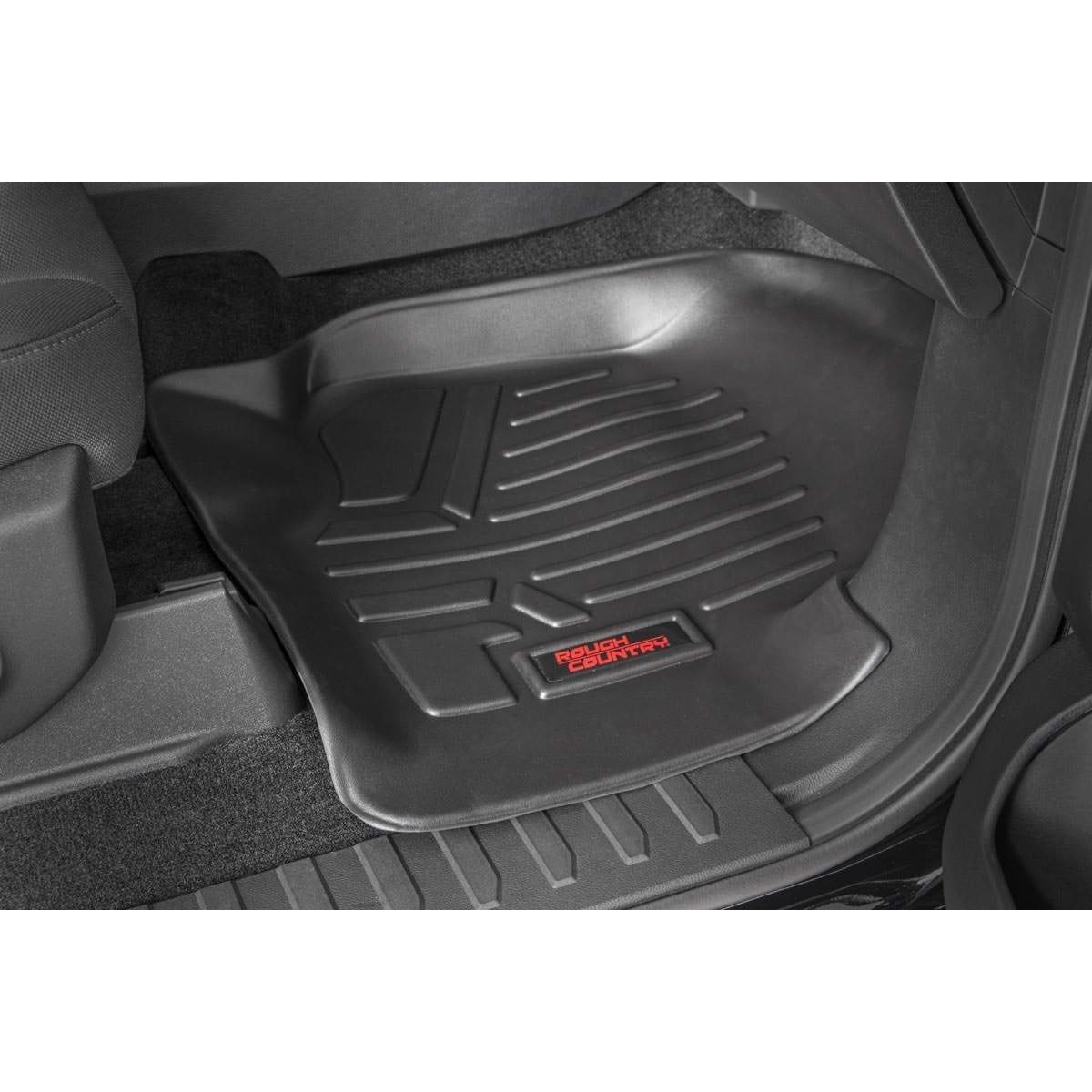 ROUGH COUNTRY Floor Mats | FR & RR | FR Buckets | Ford F-150 (15-25)/F-150 Lightning (22-25)/Raptor (17-25)  | M-51515