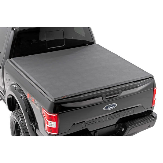 ROUGH COUNTRY Soft Tri-Fold Bed Cover | 6'7" Bed | Ford F-150 (15-20)/Raptor (17-20) | 41515650A