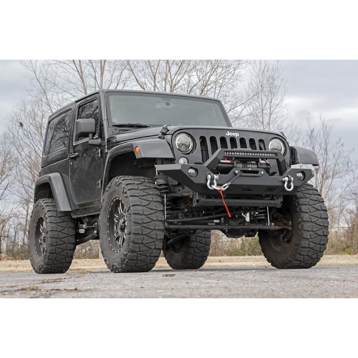 ROUGH COUNTRY Front Bumper | Sport | OE Fog | Jeep Gladiator JT/Wrangler JK & JL/Wrangler Unlimited 4WD | 10596