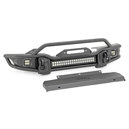ROUGH COUNTRY Front Winch Bumper | Tubular | Skid Plate | Jeep Gladiator JT/Wrangler JK & JL/Wrangler Unlimited  | 10647