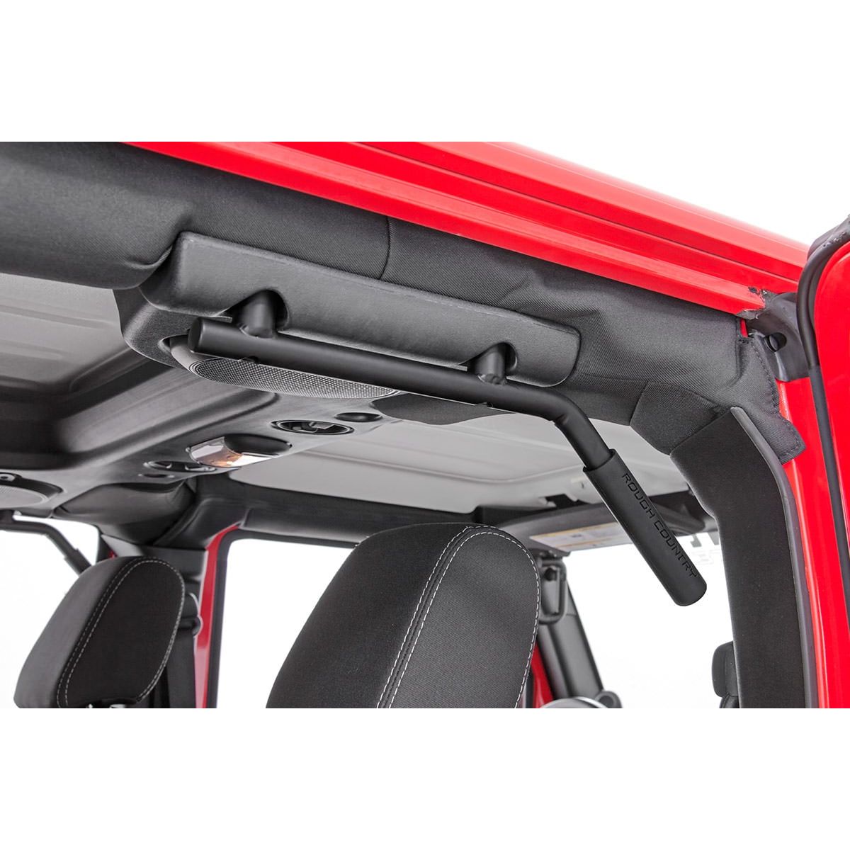 ROUGH COUNTRY Grab Handles | Steel | FR & RR | Black | Jeep Wrangler JK/Wrangler Unlimited (07-18) | 6503