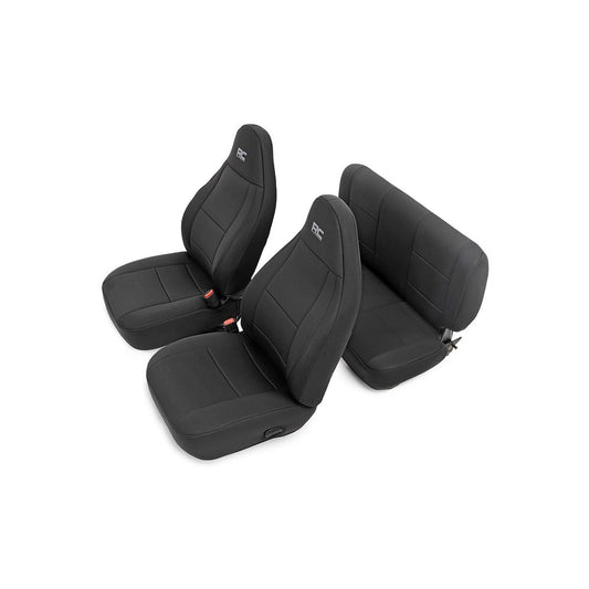 ROUGH COUNTRY Seat Covers | Front and Rear | Jeep Wrangler TJ (03-06)/Wrangler Unlimited (04-06)  | 91001