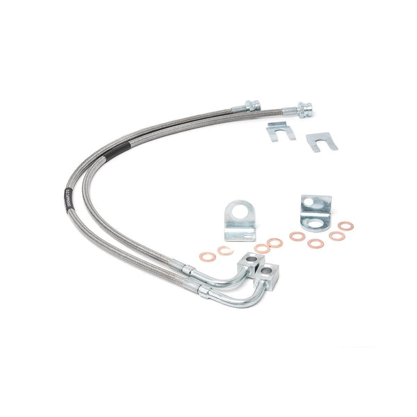 ROUGH COUNTRY | Brake Lines  Stainless  Rear  4-6 Inch Lift  Jeep Wrangler JK/Wrangler Unlimited (07-18) | 89708