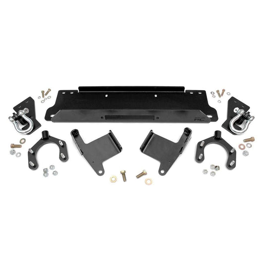 ROUGH COUNTRY Winch Mount Plate | Factory Bmpr | D-Rings | Jeep Wrangler JK/Wrangler Unlimited (07-18) | 1173