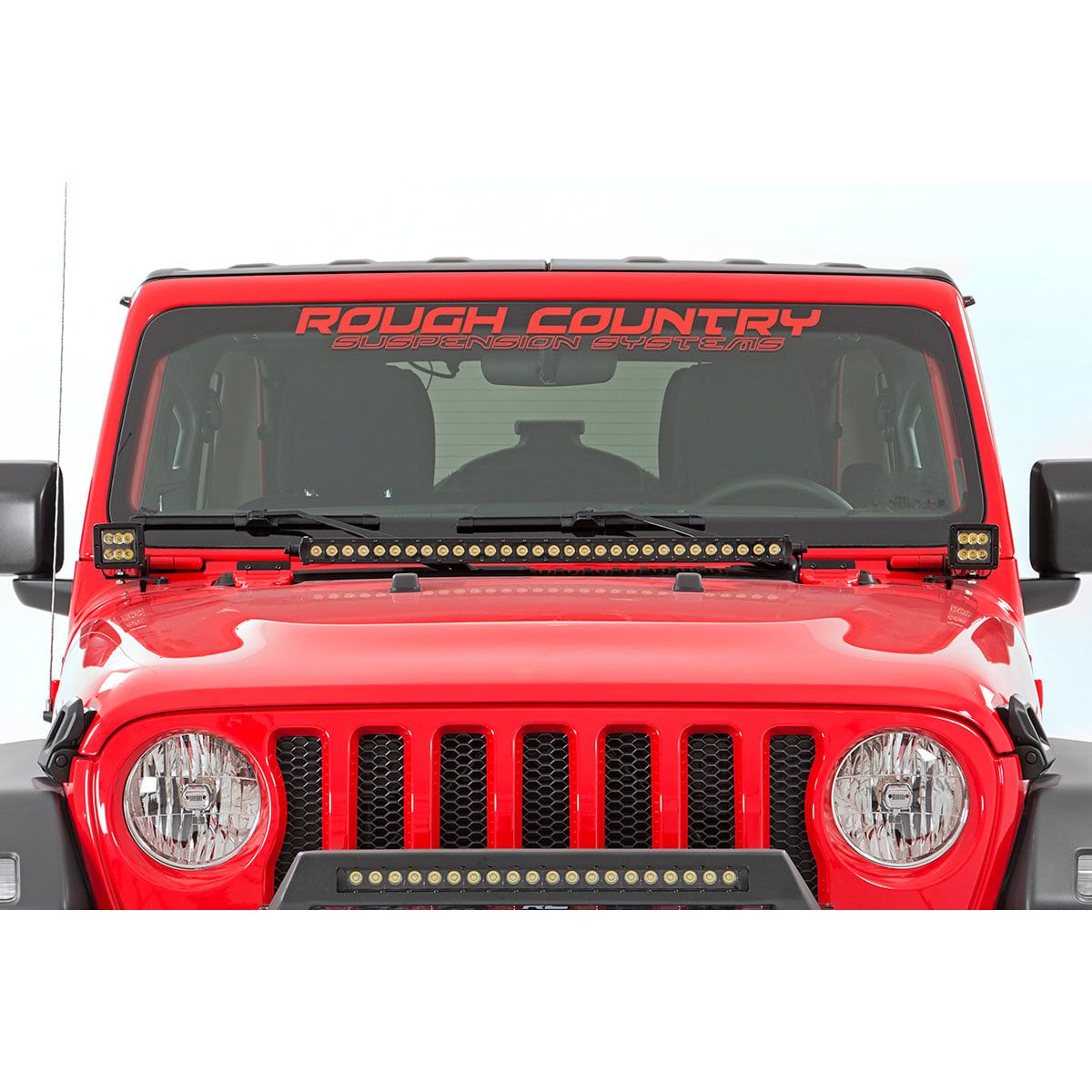 ROUGH COUNTRY LED Light Kit | Hinge Mount | 2" Black Pair | Amber DRL | Jeep Gladiator JT/Wrangler JL (18-25) | 70052DRLA
