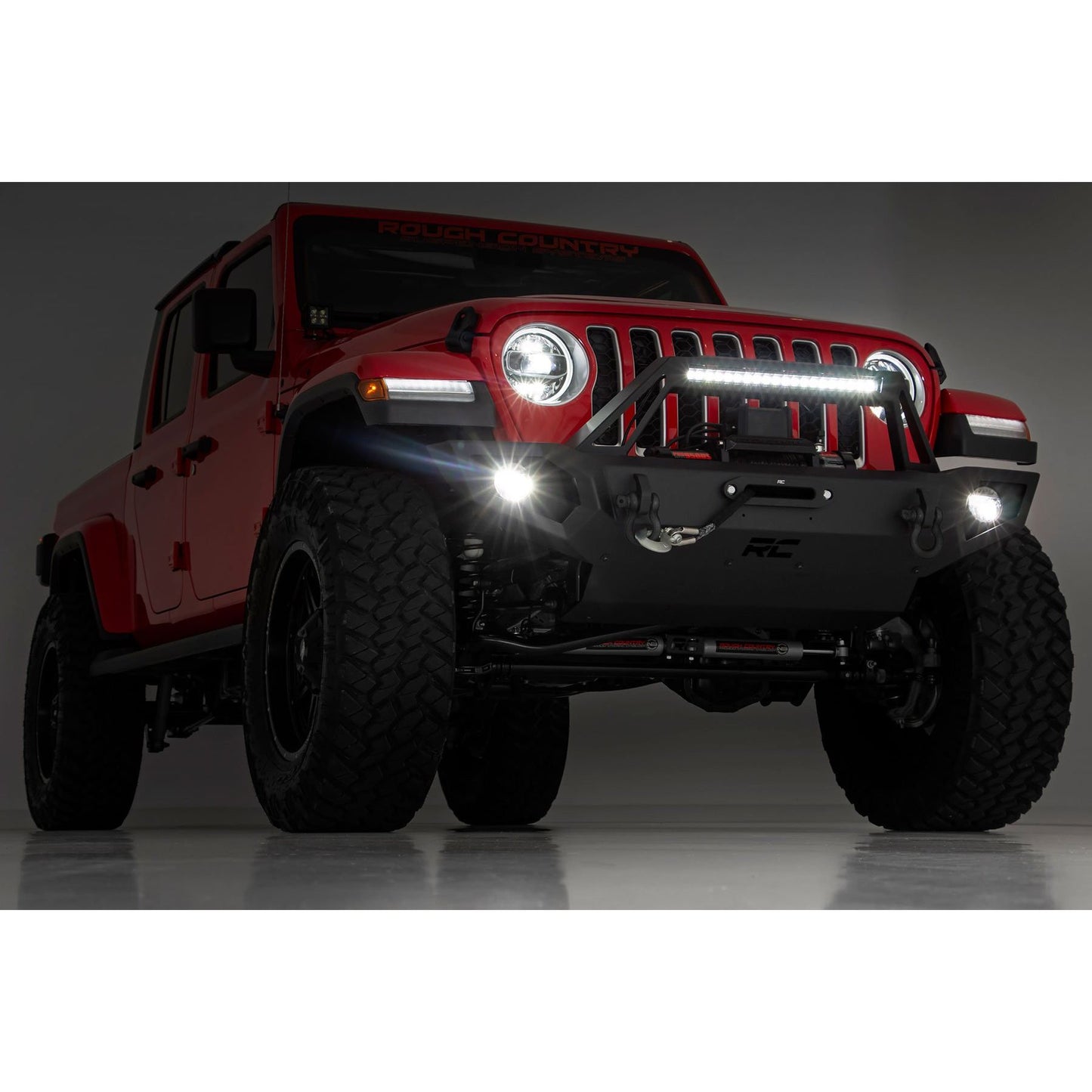 ROUGH COUNTRY Front Winch Bumper | Jeep Gladiator JT/Wrangler JK & JL/Wrangler Unlimited  | 10585