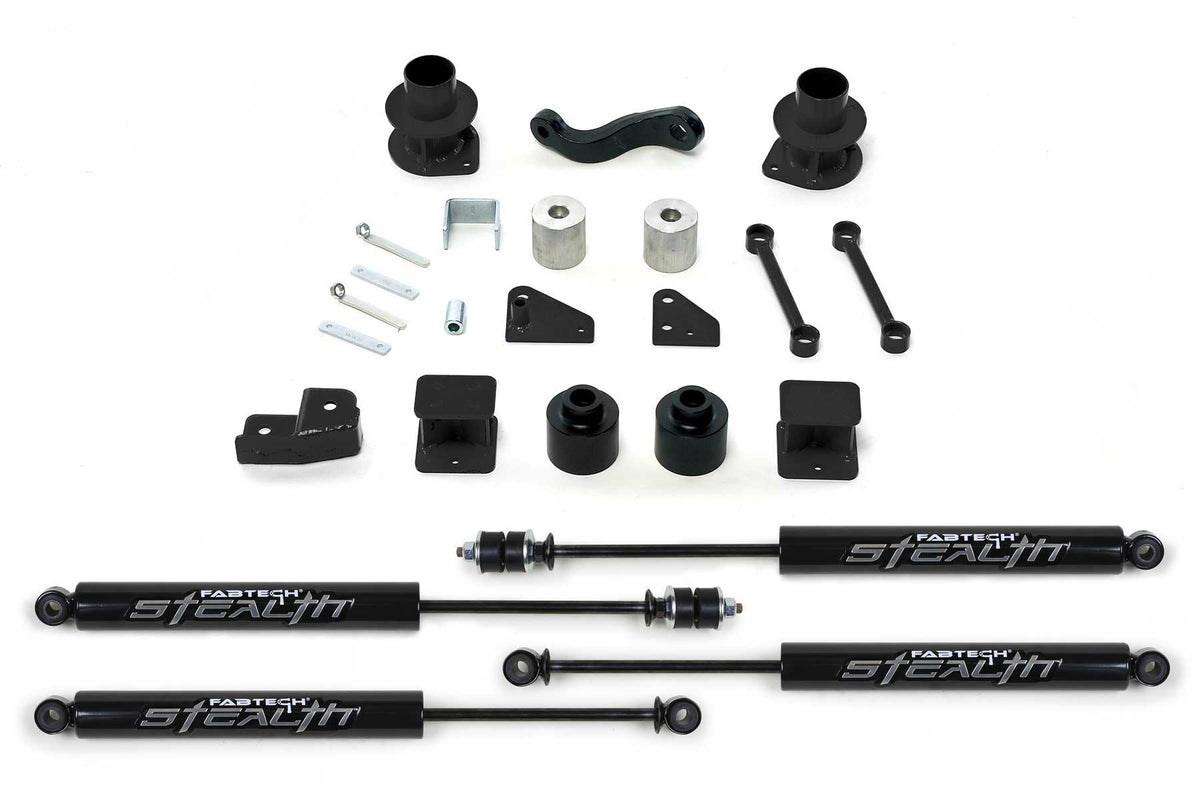 FABTECH | 3" Spacer System w/ Stealth Shocks | Jeep JK | K4037M — product image 1