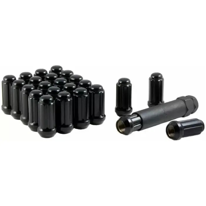 Gorilla Lug Nuts 24 PC Wheel Kit With Spline Key including 24 black lug nuts and spline key for enhanced vehicle security.