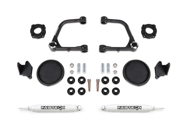 FABTECH | 3" Uniball UCA Lift Kit – Front Shock Spacers & Rear Coil Spring Spacers w/ Rear Performance Shocks | Toyota Tundra | K7086