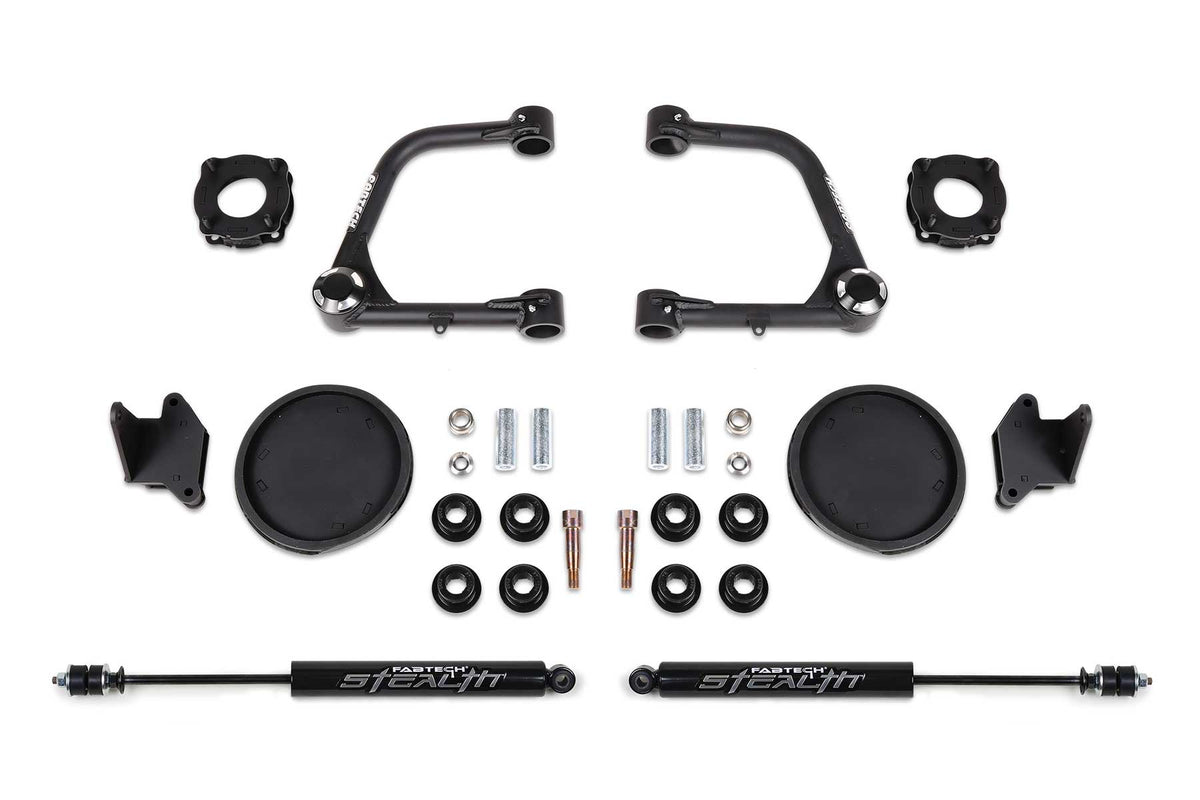 FABTECH | 3" Uniball UCA Lift Kit – Front Shock Spacers & Rear Coil Spring Spacers w/ Rear Stealth Shocks | Toyota Tundra | K7086M — product image 1