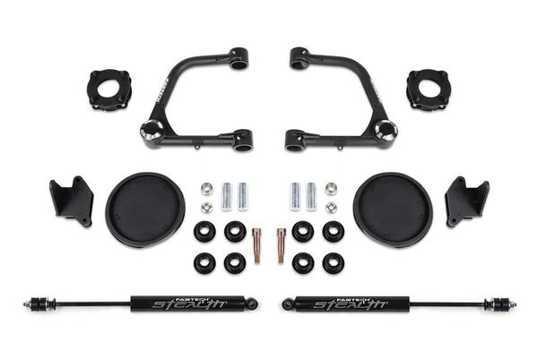 FABTECH | 3" Uniball UCA Lift Kit – Front Shock Spacers & Rear Coil Spring Spacers w/ Rear Stealth Shocks | Toyota Tundra | K7086M